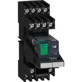 Schneider Electric RXM4AB2BDPVM Miniaturrelais 4W 6A 24VDC LED Prüftaste Sockel komb. Bügel Schild montiert - 30 Stück