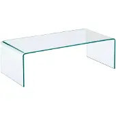 Sweeek - Rechteckiger Couchtisch aus gehärtetem Glas - Transparent