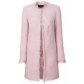 Bonprix Longblazer , Damen, Gr. 34, rosa (hellrosa), Obermaterial: 100% Polyester. Futter: 100% Polyester, regular fit, Blazer Longblazer, eleganter Bouclé-Look, Regular Fit, mit langem Arm