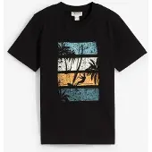 Bonprix T-Shirt aus reiner Baumwolle, mit modischem Print, Kurzarm-Design, Regular Fit
