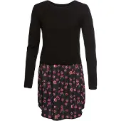 Bonprix "Feinstrickpullover mit Rockansatz" im Materialmix, mit geblümten Rockansatz, bequem