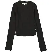 Garcia Longsleeve , Mädchen, Gr. 128/134, off schwarz, Jersey, Obermaterial: 95% Baumwolle, 5% Elasthan, unifarben, körpernah hüftbedeckend, Rundhals, Shirts Longsleeve, in Ripp-Optik, für Girls