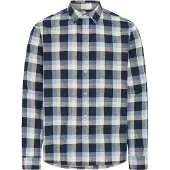 Blend Langarmhemd "Langarmhemd BHDaris", Herren, Gr. M, N-Gr, blau (salute), Obermaterial: 100% Baumwolle CO., Hemden Langarmhemd