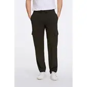 Lindbergh Stoffhose , Herren, Gr. XXL, N-Gr, schwarz, Web, Obermaterial: 65% Polyester, 31% Viskose, 4% Elasthan, unifarben, relaxed fit lang, Hosen Stoffhose, im Cargo-Style