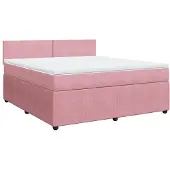 Syfax Boxspringbett mit Matratze Rosa 180x200 cm Samt