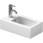 Duravit Handwaschbecken Vero 25cm, mit Überlauf, mit Hahnlochbank, 1 Hahnloch, weiß, 07022500001, Farbe: Weiß mit Wondergliss