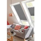 Sunlines Dachfensterplissee "StartUp Style Honeycomb VD", grau (anthrazit, weiß), B:77,6cm H:93,9cm, Obermaterial: 100% Polyester, Plissees, Dachfensterplissee, mit Führungsschienen