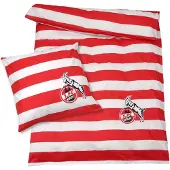 1. FC Köln Bettwäsche "Blockstreifen" rot/weiß