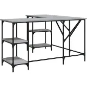 Syfax Schreibtisch Grau Sonoma 139x139x75 cm Holzwerkstoff