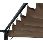 Mendler Pergola HWC-C42, Garten Pavillon, stabiles 6cm-Gestell + Schiebedach 3,5x3,5m taupe-braun