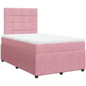 Syfax Boxspringbett mit Matratze Rosa 120x200 cm Samt