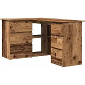 Syfax Eckschreibtisch Altholz-Optik 145x100x76 cm Holzwerkstoff