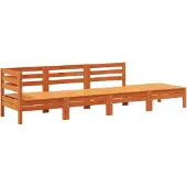 Syfax Gartensofa 4-Sitzer Wachsbraun Massivholz Kiefer