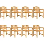 vidaXL Gartenstühle 8 Stk. 58x59x88 cm Massivholz Teak