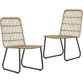 Syfax Gartenstühle 2 Stk. Poly Rattan Eiche