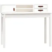 Syfax Schreibtisch Weiß 110x50x93 cm Massivholz Kiefer