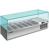 Saro Kühlaufsatz - 1/4 GN, Modell VRX 1400/330, Robuster Kühlaufsatz aus Edelstahl mit Glasaufsatz für GN 1/4 Behälter., 1 Stück