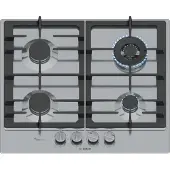 Bosch Serie 6 PCH6A5I90, Edelstahl, Integriert, 60 cm, Gaskochfeld, Edelstahl, 4 Zone(n)