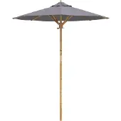 vidaXL Gartensonnenschirm Ø 180 x 230 cm Bambus Rund Dunkelgrau