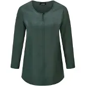 Goldner Schlupfbluse "Viskosebluse mit 3/4-Ärmeln, Rundhals" Ziernaht