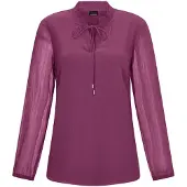 Goldner Chiffonbluse "Kurzgröße Elegante Jersey-Bluse mit Rundhals" Gummibund