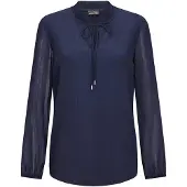 Goldner Chiffonbluse "Kurzgröße Elegante Jersey-Bluse mit Rundhals" Gummibund