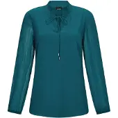 Goldner Chiffonbluse "Kurzgröße Elegante Jersey-Bluse mit Rundhals" Gummibund