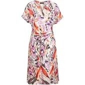 Goldner Sommerkleid "Kurzarm-Kleid mit Ethno-Print" Taschen in den Seitennähten