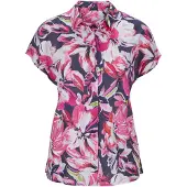 Goldner Hemdbluse "Sommerliche Bluse mit Blumenmuster" Schlitze in der Seitennaht
