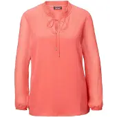Goldner Chiffonbluse "Kurzgröße Elegante Jersey-Bluse mit Rundhals" Gummibund