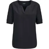 Goldner Schlupfbluse "Kurzgröße Blusenshirt mit feiner Streifenstruktur" figurschmeichelende Schnittführung