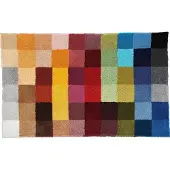 Kleine wolke Badematte "Cubetto, Badvorleger, Badezimmer Teppich" Gr. 52, bunt (multicolor), H:25mm, Kunstfaser, Badematten, Badematte, Badteppich, modernes Karo Muster, rechteckig & rund erhältlich
