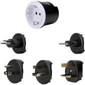 Kopp Basiselement Reise-Adapter, weiss-schwarz
