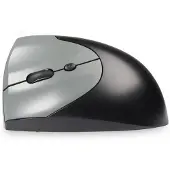 BakkerElkhuizen Vertikalmaus HandShake 3-Mode, ergonomisch, für Linkshänder, 7 Tasten und Scrollrad, 1000-6400 dpi, USB/Bluetooth/Kabel, grau-schwarz