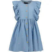 Blue Seven Sommerkleid "Kleid", Mädchen, Gr. 134, blau (5100, mittelblau), 100% Baumwolle, normal, Rundhals, Kleider Sommerkleid