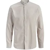 Jack & Jones Langarmhemd "JJEBREEZE LINEN BLEND BAND SHIRT L/S SN" mit Stehkragen