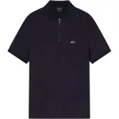 Armani Exchange für Herren. XM002372AF21936UB101 Tiefblaues Poloshirt (XS), Lässig, Viskose, Kurzarm, Marine
