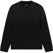 Armani Exchange für Herren. XM001767AF20169UC001 Sweatshirt Logo-Stickerei schwarz (S), Lässig, Baumwolle, Kurzarm