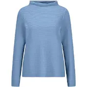 Goldner Rundhalspullover "Langarm Ottoman-Design, Turtleneck", Damen, Gr. 38, blau, Obermaterial: 47% Polyester PES. 47% Viskose CV. 6% Elasthan EL., Pullover Rundhalspullover, Turtleneck