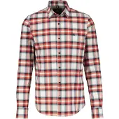 Lerros Karohemd "Karohemd in weicher Flanellqualität", Herren, Gr. 5XL, extraweit, orange (spicy orange), 98% Baumwolle, 2% Elasthan, Hemden Karohemd