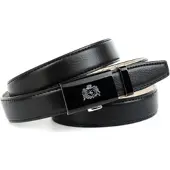 Anthoni Crown Ledergürtel , Damen, Gr. 105, schwarz, Leder, unifarben, Gürtel Ledergürtel, Glänzende Schließe mit Wappen