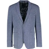 Lerros Jerseysakko "Jerseyblazer mit Muster im Innenfutter", Herren, Gr. 50, blau (classic navy), 77% Polyester, 23% Viskose, Sakkos Jerseysakko