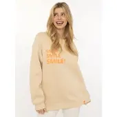 Zwillingsherz Hoodie "Smile Smile Smile", Rundhals, Stickerei in Neon, fröhliche Botschaft