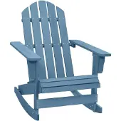 The Living Store Adirondack-Schaukelstuhl Massivholz Tanne Blau