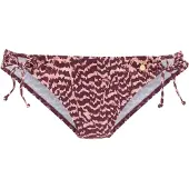 LASCANA Bikini-Hose "Holly", Damen, Gr. 32, N-Gr, rot (bordeaux bedruckt), Recycling-Polyamid, bedruckt, Badehosen Bikini-Hose, seitlich zu binden