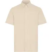 Casual Friday Kurzarmhemd "Kurzarmhemd CFFolke", Herren, Gr. M, N-Gr, beige (island fossil), Obermaterial: 95% Baumwolle CO. 5% Elasthan EL., Hemden Kurzarmhemd