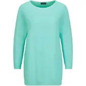 Goldner Rundhalspullover "Eleganter Baumwollpullover, Halbarm" U-Boot-Ausschnitt