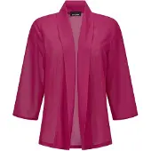 Goldner Jackenblazer "Blaue leichte Jacke mit Schalkragen, Halbarm", Damen, Gr. 38, pink, Obermaterial: 100% Polyester PES., figurumspielend, Sonstiges, Blazer Jackenblazer, Perfekt für Kleider