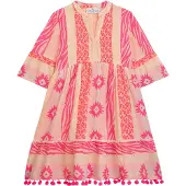 DANAMADE Sommerkleid "Dresses DLOTTE", Mädchen, Gr. 110, pink (neon pink), Obermaterial: 60% Baumwolle, 40% Polyester. Futter: 100% Baumwolle, Kleider Sommerkleid