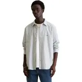 Marc O'Polo Langarmhemd DENIM, Herren, Gr. XL, N-Gr, weiß (sanftes weiß), Web, Obermaterial: 100% Baumwolle, gestreift, normal, Manschette, Hemden Langarmhemd